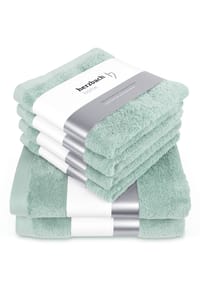 herzbach home Duschtücher Pura 6er Set, 550g/m², Premium-Qualität, 100% Baumwolle, einfarbig - Herzbach_Pura - Anthrazit