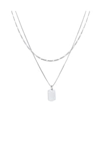 KUZZOÍ - Halskette Herren Layer Figaro Venezianer Platte 925 Silber - Gold