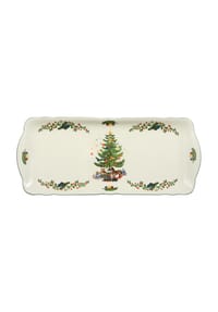 Seltmann Weiden Kuchenplatte Marieluise Weihnachten 34,6 x 14,9 cm weiß-grün - MARIELUISE WEIHNACHTEN - weiß-grün