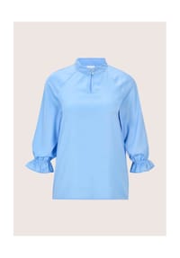 MADELEINE - Elegante Damenbluse mit Stehkragen - rauchblau