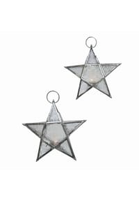 LOBERON Windlicht 2er Set Kian klar/silber - Weihnachtliche Deko-Objekte - klar/silber