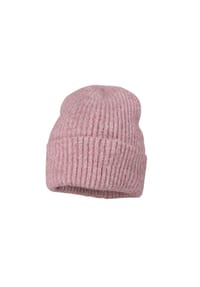 CAPO - Strickmütze, melange,  Formstrick, Umschlag - beige