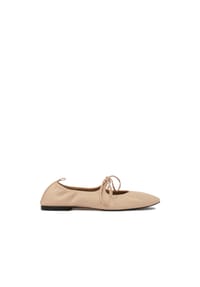 ONE ELEMENT - Ballerinas zum Schnüren mit lederner Sohle - Beige