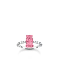 Thomas Sabo THOMAS SABO x HARIBO - Ring mit pinkem Mini-Goldbären und Steinen - pink, silberfarben