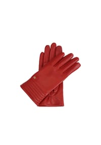Kazar - Rote Handschuhe aus Glattleder mit auffälliger Steppung - Rot
