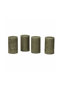 LOBERON Kerzen 4er Set - Kerze 4er Set Braga grün - grün