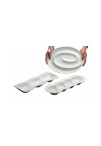 ZELLERFELD - 3-Teilig Frühstücksset Snackset Cerez Seti Servierschalen Porzellan Si - Silber OneSize