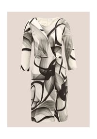 MADELEINE - Kleid in raffinierter Wickel-Optik mit Grafikprint - offwhite / multicolor