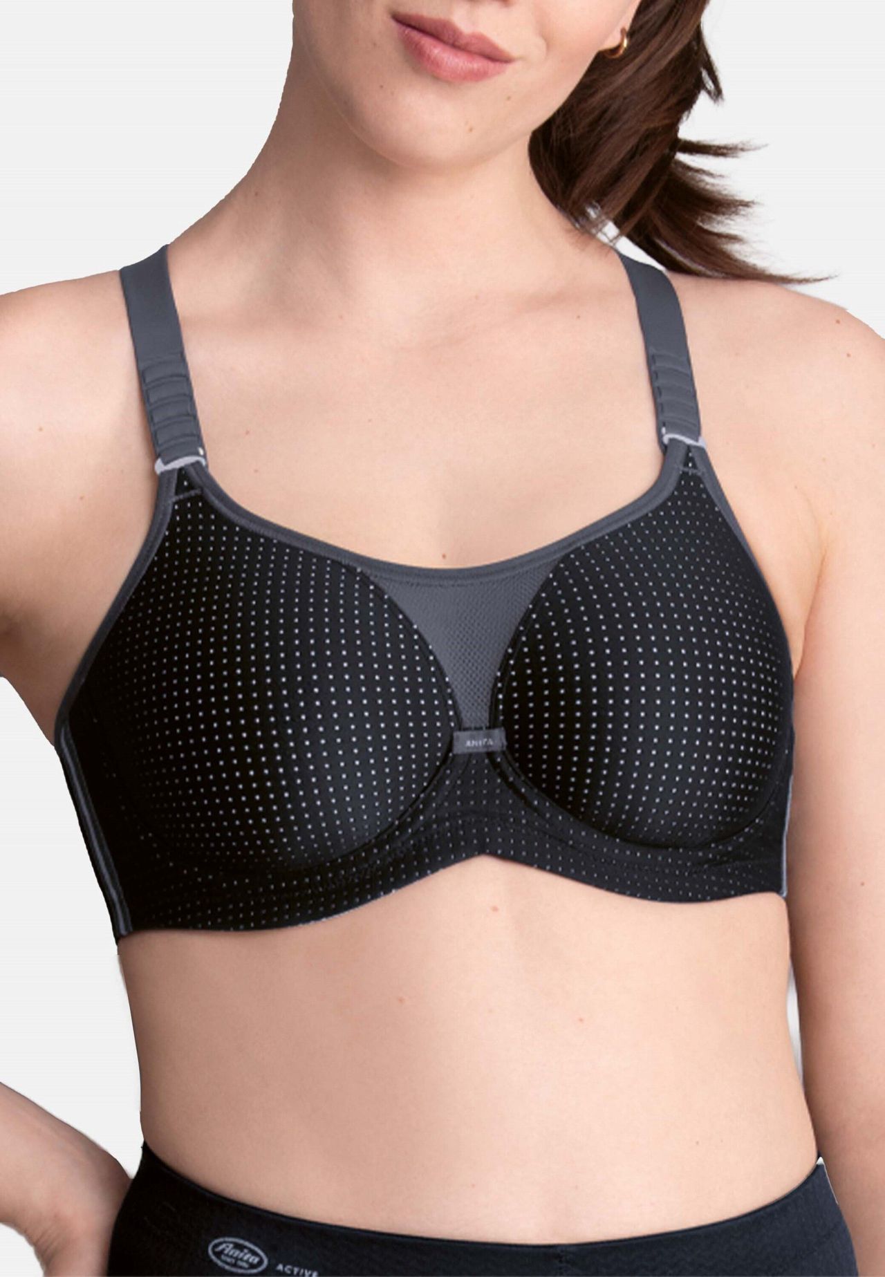 Anita Performance Wirex Sport-Bh, Atmungsaktiv, Gemoldete Cups, FüR Damen, Schwarz, 90G