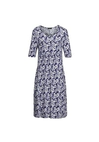 GOLDNER - Elastisches Jerseykleid mit modischem Druck - marine / geblümt