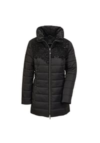 GOLDNER - Steppjacke mit hübschem Flock-Druck - schwarz
