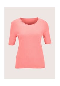 MADELEINE - Basic Strickjacke mit Halbarmpullover - apricot / melange