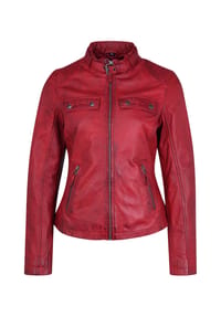 7eleven - Lederjacke Milano in modischem Look - red