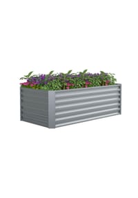 VCM. - Metall Hochbeet rechteckig | stehender Pflanzkasten | Gartenbeet für Garten Terasse | Pflanzbeet H. 60 x B. 120 x. T. 60 cm | Galdo L - Schwarz
