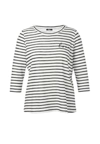 frapp - Shirt mit Glitzersteinen - black / offwhite