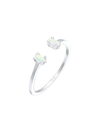 elli. - Ring Oval Geo Opal Offen Verstellbar 925 Silber Beau - Gold