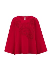 Alba Moda - Bluse mit Perlenmotiv - rot