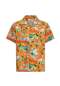 KING KEROSIN - Kurzarmhemd mit lebhaftem Gardasee-Allover-Print Lago Di Garda - mint