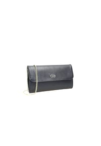 collezione alessandro® - Clutch Eleganz aus Leder, mit separaten Fächern - blau