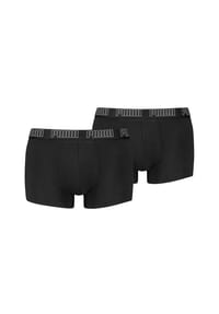 PUMA® - Herren Boxershorts, 2er Pack -  Everyday Trunks 2P, Cotton Stretch, einfarbig - 001 BLACK / BLACK