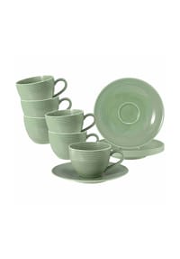 Seltmann Weiden Kaffeetassen mit Untertassen Beat Color Glaze 260 ml 6er Set - BEAT - altrosa