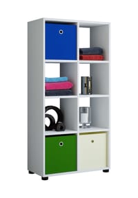 VCM. - Holzregal stehend | platzsparendes Regal | Maße: H. 123 x B. 60 x T. 30 cm| Elegantes Regal stehend | Aufbewahrungsregal | Standregal - Benas- 2x4 - Weiß