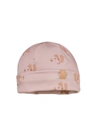maximo® - GOTS BABY-Mütze, Umschlag Jersey bedruckt - bär