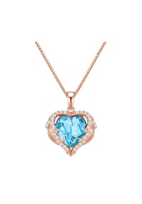 Rafaela Donata - Damen Kette aus 925/- Sterling Silber in Roségold mit verziert mit Kristallen von Swarovski® - aquamarin