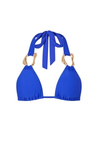 MODA MINX - Bikinioberteil mit tollen Ring-Elementen - Blue
