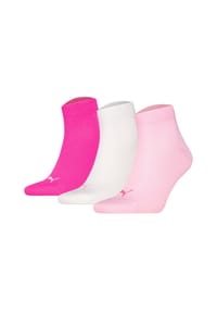 PUMA® - Kurzsocken, 3er-Pack, Rippbündchen - 009 WHITE/RED/BLUE