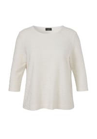 VIA APPIA -DUE- - T-Shirt mit Strukturmuster, große Größen - creme