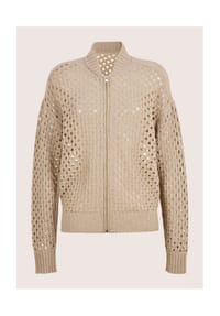 MADELEINE - Moderne Strickjacke mit Lochmuster - beige