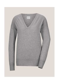 MADELEINE - Kaschmirpullover mit V-Ausschnitt - dunkeltaupe / melange