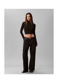 Calvin Klein Jeans - Langarmshirt, cropped, für Damen - UB1 BLACK