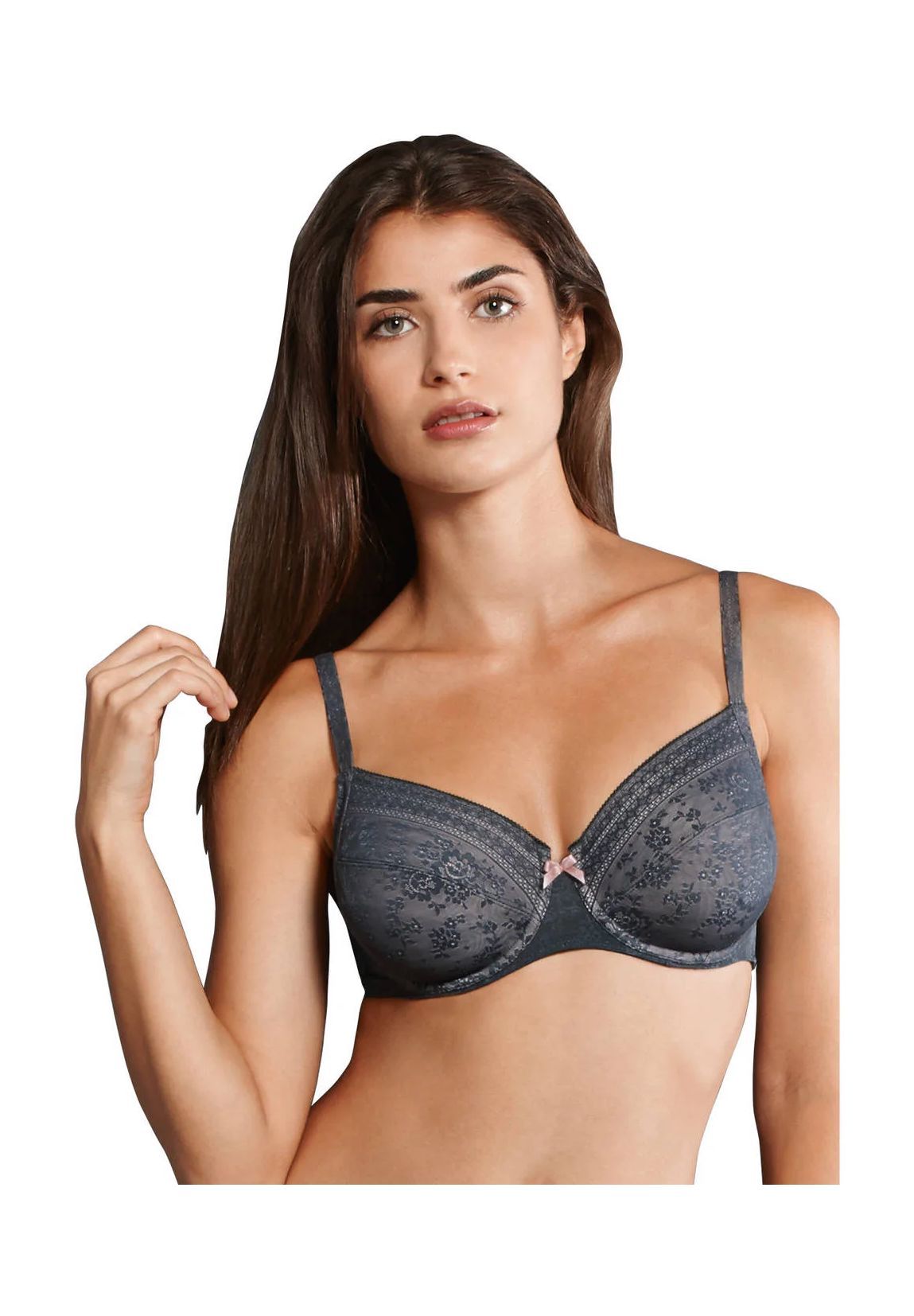 Rosa Faia Fleur BüGel-Bh, Spitzen-Details, Zierschleife, FüR Damen, Grau, 90J