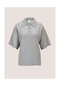 MADELEINE - Polo-Pullover aus Schurwoll-Kaschmir-Mix - hellgrau / melange