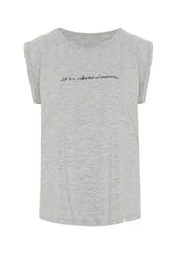 DETTO FATTO - Top mit zartem Schriftzug - 10 White