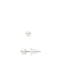 Pearls & Colors - Ohrringe mit weißen Süßwasser-Zuchtperlen - Weißgold/Weiß/4 mm