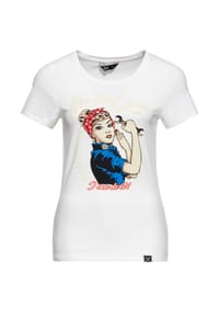 QUEEN KEROSIN - Print-Shirt Basic T-Shirt Motor Queen I Can Do It - blau