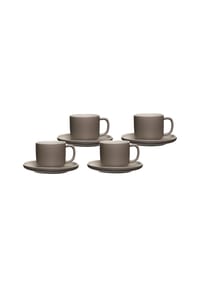 Ritzenhoff & Breker Kaffeetassen mit Untertassen Jasper 240 ml 4er Set - JASPER - grau