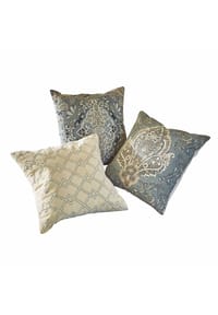 LOBERON - Kissenhülle 3er Set Madalena beige/blau - beige/blau