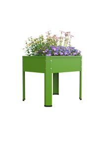 VCM. - Metall Hochbeet rechteckig | stehender Pflanzkasten | ideal für Kinder | Blumenkasten für Garten Terrasse Balkon | Blumentopf H. 45 x B. 50 x. T. 40 cm | Balora M - Grün