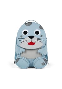Affenzahn GROSSER FREUND - Kinderrucksack "Robbe", Ziehzunge, Namensschild - BLAU
