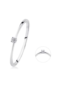 ONE ELEMENT Timeless Diamonds - 0,03 ct Diamant Brillant Ring aus 585 Weißgold - silber