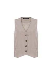 freshlions - Kurzweste Velvet im eleganten Design - Beige