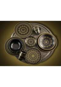 CreaTable Kombiservice "Mandala", 8-teilig - Mandala - SCHWARZ