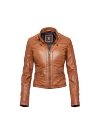 H.I.S - Lederjacke in leicht taillierter Passform - BROWN