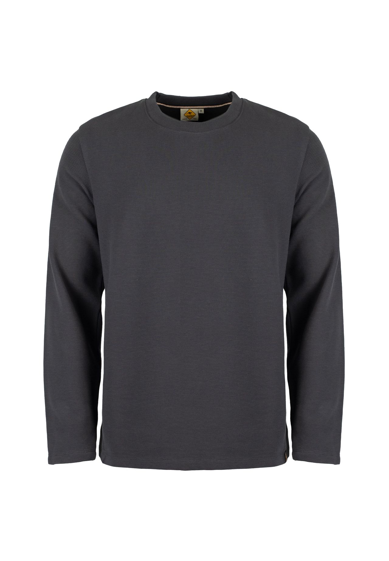 ROADSIGN Australia Herren-Shirt Aus Gerippter Baumwolle – Langarm, Mit Looplabel