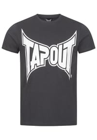 TAPOUT® - Herren T-Shirt normale Passform LOGO TEE - Anthracite/Off-White