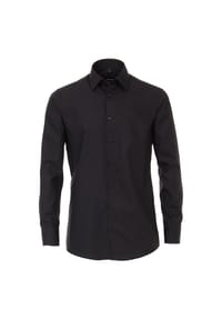 Venti - Herren Businesshemd extra langer Arm 72cm uni Modern Fit - Tiefschwarz
